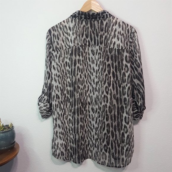 Michael by Michael Kors Snow Leopard Print Sz M - Picture 3 of 8